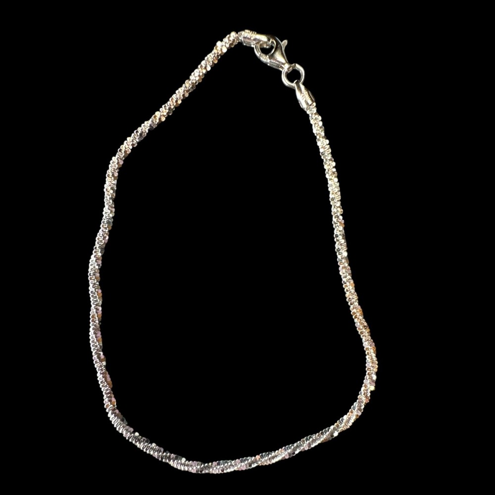 Sterling Silver 929 Rope Chain Bracelet 9"‎  Fine Jewelry Minimalist New Italy